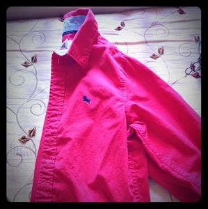 Long sleeved boys button down - Red "Like New"